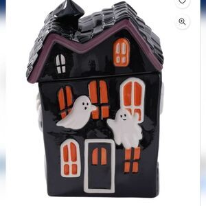 Haunted House Cookie Jar - Black and Orange